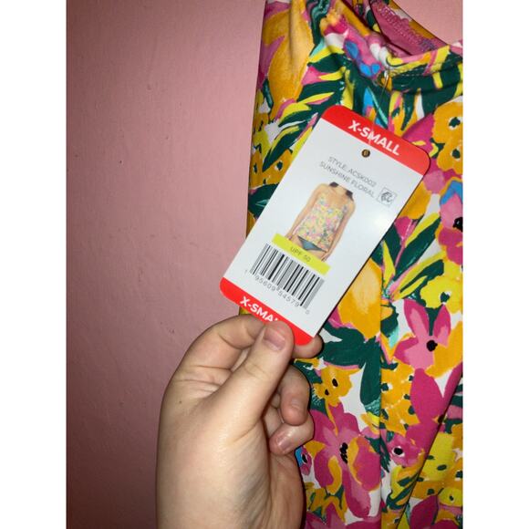 NWT Anne Cole swimsuit tankini top with built in bra size X-small - Picture 4 of 9